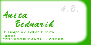 anita bednarik business card